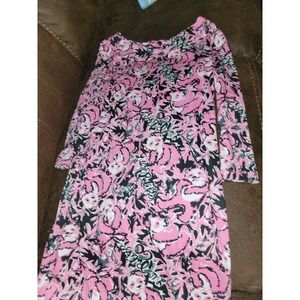 Lilly Pulitzer‎ panda pink black dress size adult xxs 00